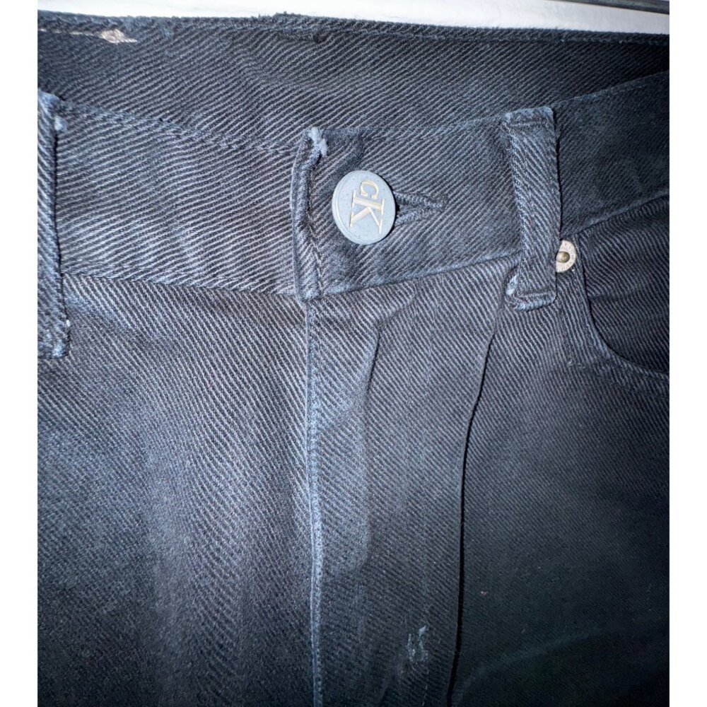 Vintage Eighties Y2K Calvin Klein Black Denim Jeans Size 6 100% Cotton Retro - Picture 4 of 8